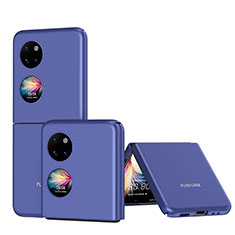 Handyhülle Hülle Hartschalen Kunststoff Schutzhülle Tasche Matt Vorder und Rückseite 360 Grad Ganzkörper QH1 für Huawei P60 Pocket Blau