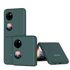 Handyhülle Hülle Hartschalen Kunststoff Schutzhülle Tasche Matt Vorder und Rückseite 360 Grad Ganzkörper QH1 für Huawei P60 Pocket Grün