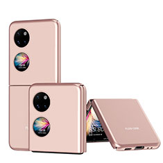 Handyhülle Hülle Hartschalen Kunststoff Schutzhülle Tasche Matt Vorder und Rückseite 360 Grad Ganzkörper QH1 für Huawei P60 Pocket Rosegold