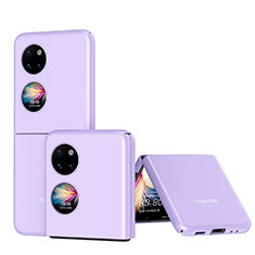 Handyhülle Hülle Hartschalen Kunststoff Schutzhülle Tasche Matt Vorder und Rückseite 360 Grad Ganzkörper QH1 für Huawei P60 Pocket Violett