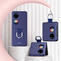 Handyhülle Hülle Hartschalen Kunststoff Schutzhülle Tasche Matt Vorder und Rückseite 360 Grad Ganzkörper QH2 für Huawei P60 Pocket Blau