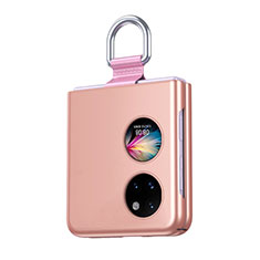 Handyhülle Hülle Hartschalen Kunststoff Schutzhülle Tasche Matt Vorder und Rückseite 360 Grad Ganzkörper QH3 für Huawei P50 Pocket Rosegold