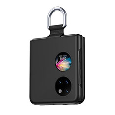 Handyhülle Hülle Hartschalen Kunststoff Schutzhülle Tasche Matt Vorder und Rückseite 360 Grad Ganzkörper QH3 für Huawei P60 Pocket Schwarz