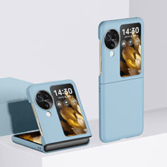 Handyhülle Hülle Hartschalen Kunststoff Schutzhülle Tasche Matt Vorder und Rückseite 360 Grad Ganzkörper QH3 für Oppo Find N3 Flip 5G Hellblau