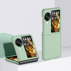 Handyhülle Hülle Hartschalen Kunststoff Schutzhülle Tasche Matt Vorder und Rückseite 360 Grad Ganzkörper QH3 für Oppo Find N3 Flip 5G Minzgrün