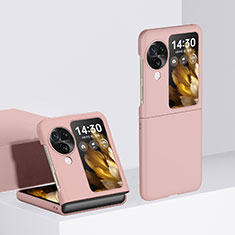 Handyhülle Hülle Hartschalen Kunststoff Schutzhülle Tasche Matt Vorder und Rückseite 360 Grad Ganzkörper QH3 für Oppo Find N3 Flip 5G Rosegold