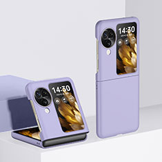 Handyhülle Hülle Hartschalen Kunststoff Schutzhülle Tasche Matt Vorder und Rückseite 360 Grad Ganzkörper QH3 für Oppo Find N3 Flip 5G Violett