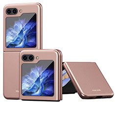 Handyhülle Hülle Hartschalen Kunststoff Schutzhülle Tasche Matt Vorder und Rückseite 360 Grad Ganzkörper QH4 für Samsung Galaxy Z Flip5 5G Rosegold