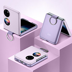 Handyhülle Hülle Hartschalen Kunststoff Schutzhülle Tasche Matt Vorder und Rückseite 360 Grad Ganzkörper QK1 für Huawei P60 Pocket Violett