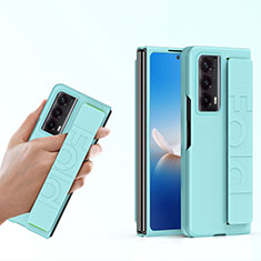 Handyhülle Hülle Hartschalen Kunststoff Schutzhülle Tasche Matt Vorder und Rückseite 360 Grad Ganzkörper SD1 für Huawei Honor Magic Vs2 5G Cyan