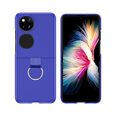 Handyhülle Hülle Hartschalen Kunststoff Schutzhülle Tasche Matt Vorder und Rückseite 360 Grad Ganzkörper Z02L für Huawei P50 Pocket Blau