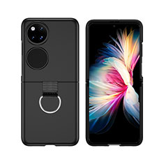 Handyhülle Hülle Hartschalen Kunststoff Schutzhülle Tasche Matt Vorder und Rückseite 360 Grad Ganzkörper Z02L für Huawei P50 Pocket Schwarz