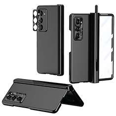 Handyhülle Hülle Hartschalen Kunststoff Schutzhülle Tasche Matt Vorder und Rückseite 360 Grad Ganzkörper Z02L für Samsung Galaxy Z Fold5 5G Schwarz