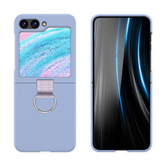 Handyhülle Hülle Hartschalen Kunststoff Schutzhülle Tasche Matt Vorder und Rückseite 360 Grad Ganzkörper Z03L für Samsung Galaxy Z Flip5 5G Lavendel Grau