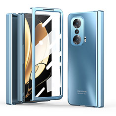 Handyhülle Hülle Hartschalen Kunststoff Schutzhülle Tasche Matt Vorder und Rückseite 360 Grad Ganzkörper ZL1 für Huawei Honor Magic V 5G Blau