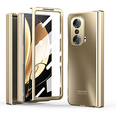 Handyhülle Hülle Hartschalen Kunststoff Schutzhülle Tasche Matt Vorder und Rückseite 360 Grad Ganzkörper ZL1 für Huawei Honor Magic V 5G Gold