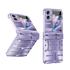 Handyhülle Hülle Hartschalen Kunststoff Schutzhülle Tasche Matt Vorder und Rückseite 360 Grad Ganzkörper ZL1 für Oppo Find N2 Flip 5G Violett