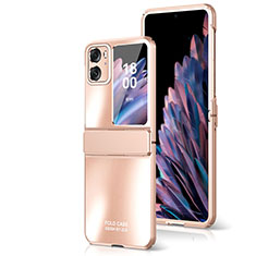 Handyhülle Hülle Hartschalen Kunststoff Schutzhülle Tasche Matt Vorder und Rückseite 360 Grad Ganzkörper ZL2 für Oppo Find N2 Flip 5G Rosegold