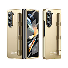 Handyhülle Hülle Hartschalen Kunststoff Schutzhülle Tasche Matt Vorder und Rückseite 360 Grad Ganzkörper ZL2 für Samsung Galaxy Z Fold5 5G Gold