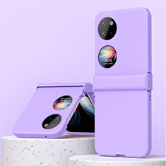 Handyhülle Hülle Hartschalen Kunststoff Schutzhülle Tasche Matt Vorder und Rückseite 360 Grad Ganzkörper ZL3 für Huawei P50 Pocket Violett