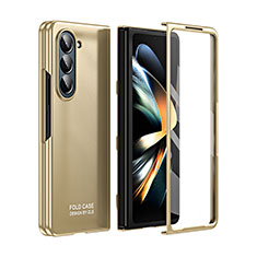 Handyhülle Hülle Hartschalen Kunststoff Schutzhülle Tasche Matt Vorder und Rückseite 360 Grad Ganzkörper ZL4 für Samsung Galaxy Z Fold5 5G Gold