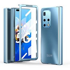 Handyhülle Hülle Hartschalen Kunststoff Schutzhülle Tasche Matt Vorder und Rückseite 360 Grad Ganzkörper ZL5 für Huawei Mate X2 Blau