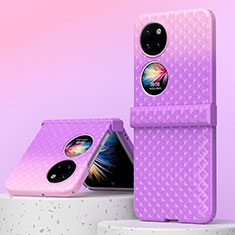 Handyhülle Hülle Hartschalen Kunststoff Schutzhülle Tasche Matt Vorder und Rückseite 360 Grad Ganzkörper ZL6 für Huawei P60 Pocket Violett