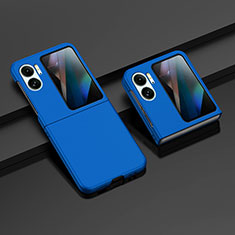 Handyhülle Hülle Hartschalen Kunststoff Schutzhülle Tasche Matt Vorder und Rückseite 360 Grad Ganzkörper ZL8 für Oppo Find N2 Flip 5G Blau