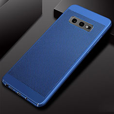 Handyhülle Hülle Kunststoff Hartschalen Schutzhülle Punkte Loch Tasche W01 für Samsung Galaxy S10e Blau