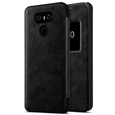 Handyhülle Hülle Kunststoff Schutzhülle Leder für LG G6 Schwarz