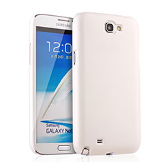 Handyhülle Hülle Kunststoff Schutzhülle Matt für Samsung Galaxy Note 2 N7100 N7105 Weiß