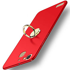 Handyhülle Hülle Kunststoff Schutzhülle Matt mit Fingerring Ständer A02 für Huawei P8 Lite Smart Rot