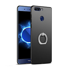 Handyhülle Hülle Kunststoff Schutzhülle Matt mit Fingerring Ständer A03 für Huawei Honor V9 Schwarz