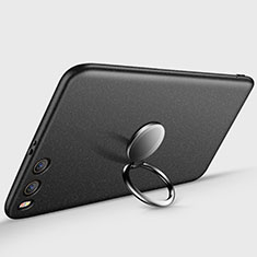 Handyhülle Hülle Kunststoff Schutzhülle Matt mit Fingerring Ständer A03 für Xiaomi Mi 6 Schwarz
