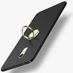 Handyhülle Hülle Kunststoff Schutzhülle Matt mit Fingerring Ständer A03 für Xiaomi Redmi Note 4 Schwarz