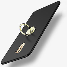 Handyhülle Hülle Kunststoff Schutzhülle Matt mit Fingerring Ständer A05 für Huawei Mate 9 Lite Schwarz