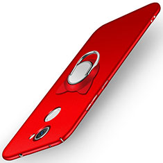 Handyhülle Hülle Kunststoff Schutzhülle Matt mit Fingerring Ständer A05 für Huawei Y7 Prime Rot