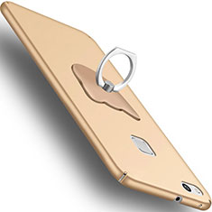 Handyhülle Hülle Kunststoff Schutzhülle Matt mit Fingerring Ständer C01 für Huawei P10 Lite Gold