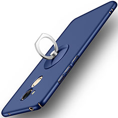 Handyhülle Hülle Kunststoff Schutzhülle Matt mit Fingerring Ständer für Huawei Honor 6C Pro Blau