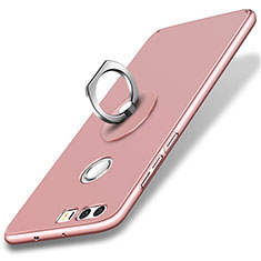 Handyhülle Hülle Kunststoff Schutzhülle Matt mit Fingerring Ständer für Huawei Honor 8 Rosegold