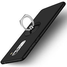 Handyhülle Hülle Kunststoff Schutzhülle Matt mit Fingerring Ständer für Huawei Mate 9 Lite Schwarz