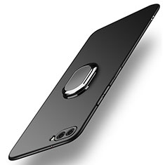 Handyhülle Hülle Kunststoff Schutzhülle Matt mit Fingerring Ständer für Huawei Nova 2S Schwarz