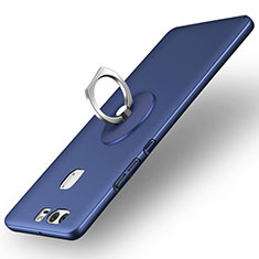 Handyhülle Hülle Kunststoff Schutzhülle Matt mit Fingerring Ständer für Huawei P9 Blau
