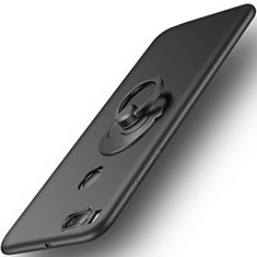 Handyhülle Hülle Kunststoff Schutzhülle Matt mit Fingerring Ständer für Xiaomi Mi 5X Schwarz