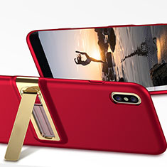 Handyhülle Hülle Kunststoff Schutzhülle Matt mit Ständer für Apple iPhone Xs Rot