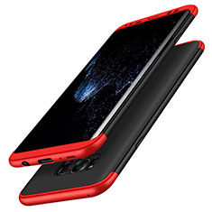 Handyhülle Hülle Kunststoff Schutzhülle Matt Vorder und Rückseite 360 Grad M03 für Samsung Galaxy S8 Rot und Schwarz