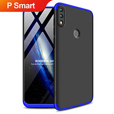 Handyhülle Hülle Kunststoff Schutzhülle Matt Vorder und Rückseite 360 Grad Q01 für Huawei P Smart (2019) Blau und Schwarz