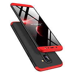 Handyhülle Hülle Kunststoff Schutzhülle Matt Vorder und Rückseite 360 Grad Q02 für Samsung Galaxy A9 Star Lite Rot und Schwarz