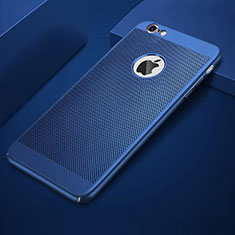 Handyhülle Hülle Kunststoff Schutzhülle Punkte Loch Tasche für Apple iPhone 6 Plus Blau