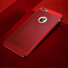Handyhülle Hülle Kunststoff Schutzhülle Punkte Loch Tasche für Apple iPhone 6 Plus Rot